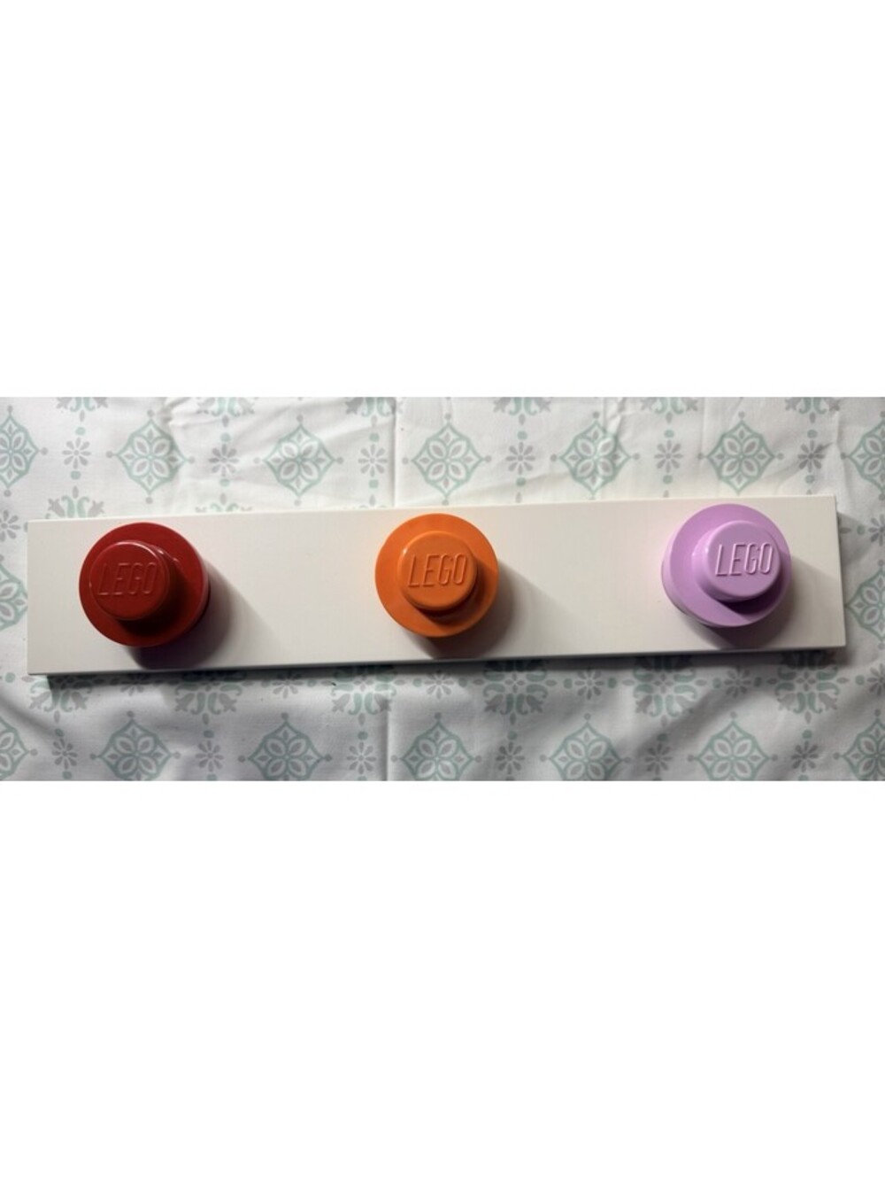 Lego Wall Coat Rack Kids Room Decor 3 Stud Hook Hat Holder Colorful (Used)